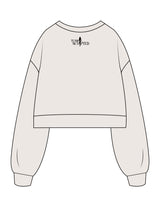 The Womens Crop Crewneck - Bone - Team Sculpted - Chest Stacked & Back Neckline - Printed - Black