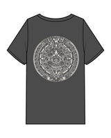 The Mens Heavyweight Tee - Washed Black - FadeFarm - Left Chest & Center Back Round - Off White