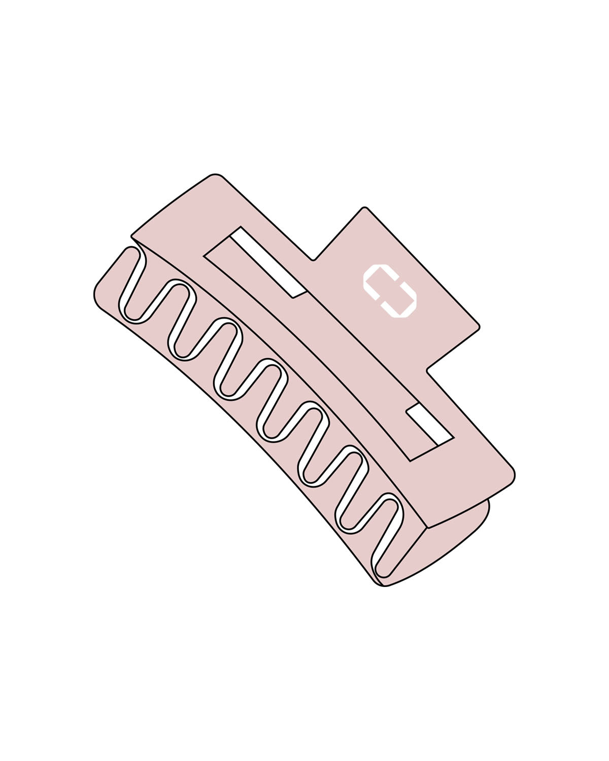 The Claw Hair Clip - Rose - C2 Financial -  Center - Handle Clip - Icon -Text - Printed - White