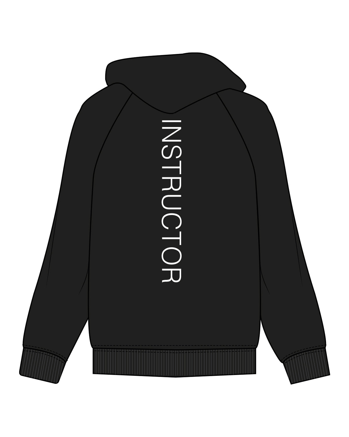 The Womens Zip Hoodie - Black - Evolve Lagree - Right Sleeve - Left Chest & Back Center Stacked - White