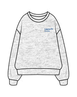 The Mens Crewneck - White Heather - Lagree Fit Studio - Left Chest Stacked & Back Rounds - Printed - Blue