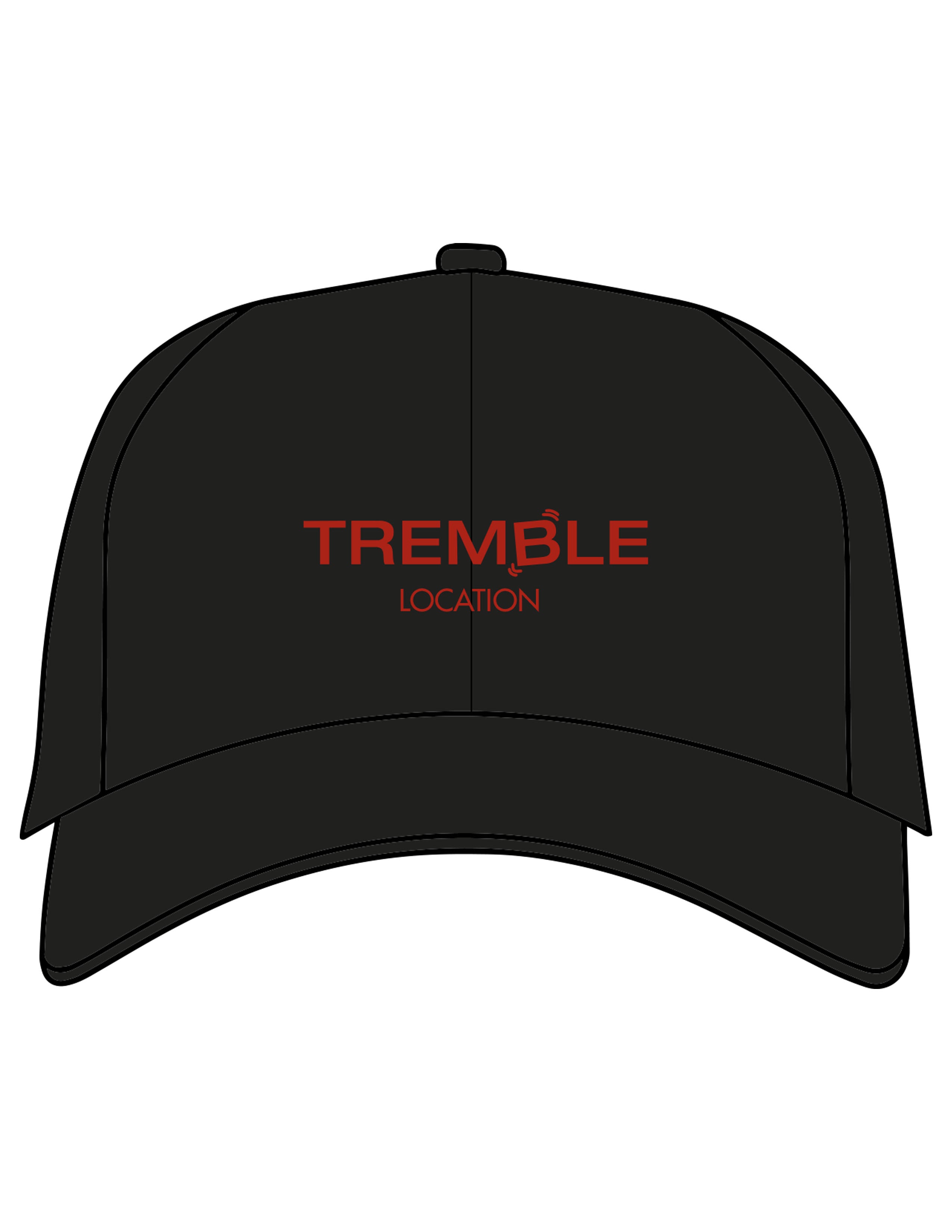 The Canvas Cap - Black - Tremble - Center Crown Stacked Location - Embroidered - Cherry