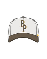 The Canvas Cap - Natural / Walnut - BPF - Center Crown Stacked & Left Side Logo - Printed - Full Color