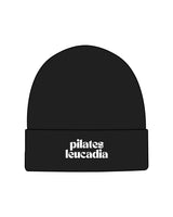 The Beanie - Black - Pilates Leucadia - Center - Embroidered  White