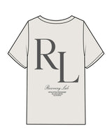 The Mens Heavyweight Tee - Washed Bone - Recovery Lab - Left & Right Chest & Center Back Stacked - Charcoal