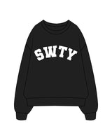 The Mens Crewneck - Black - SWTY - Center Chest - White