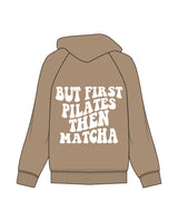 The Mens Hoodie - Sand - Pilates Phoenix - Left Chest & Center Back - Printed - Puff - White