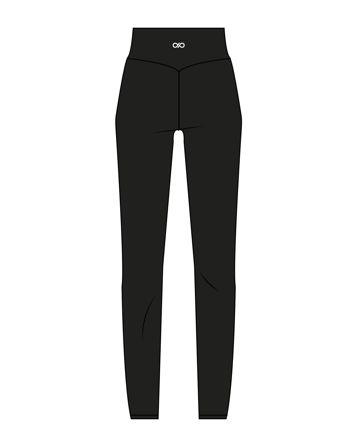 The Basic Legging - Black - Pure Movement - Back Center Waistline - Printed - White