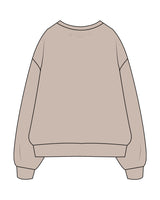 The Mens Crewneck - Bone - Neatly - Center Chest & Back Neckline - Tone on Tone