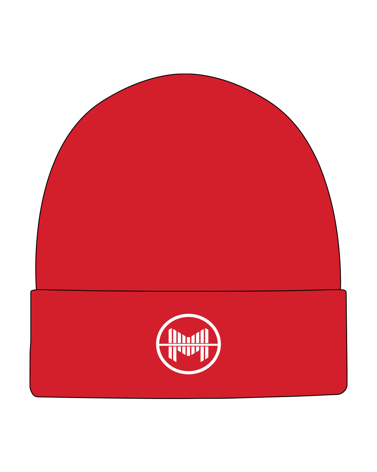 The Beanie - Red - The Method Lagree - Front Center - Embroidered White