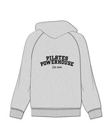 The Recycled Unisex Zip Hoodie - Heather - Pilates Powerhouse - Left Chest & Back Arc Stacked - Printed - Black