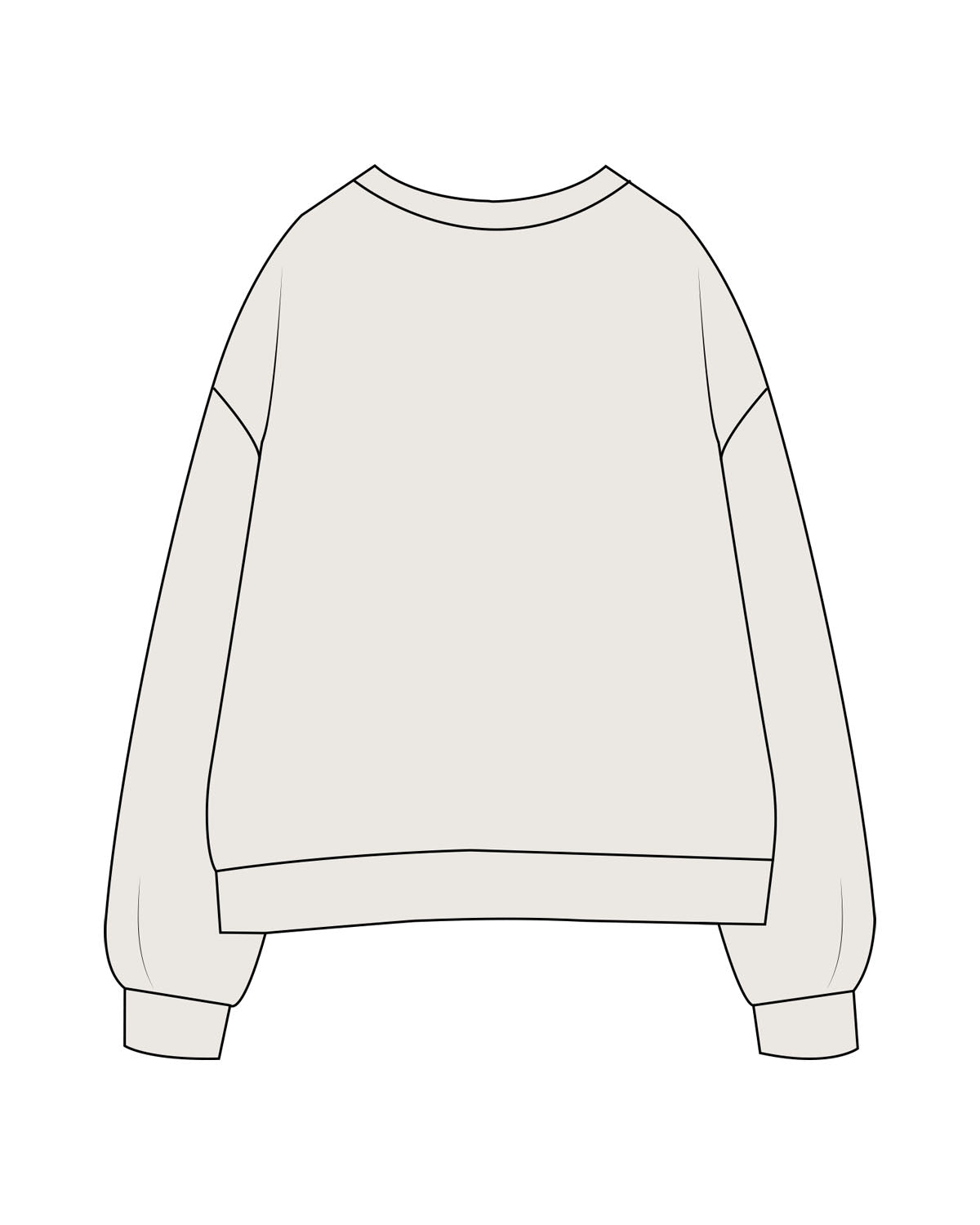 The Womens Crewneck - Washed Bone - The Rebel Geek - Left Chest - Printed - Brown