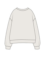 The Womens Crewneck - Washed Bone - The Rebel Geek - Left Chest - Printed - Brown