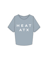 The Crop Tee - Mineral - Heat Bootcamp - Center Chest Stacked - Printed - White