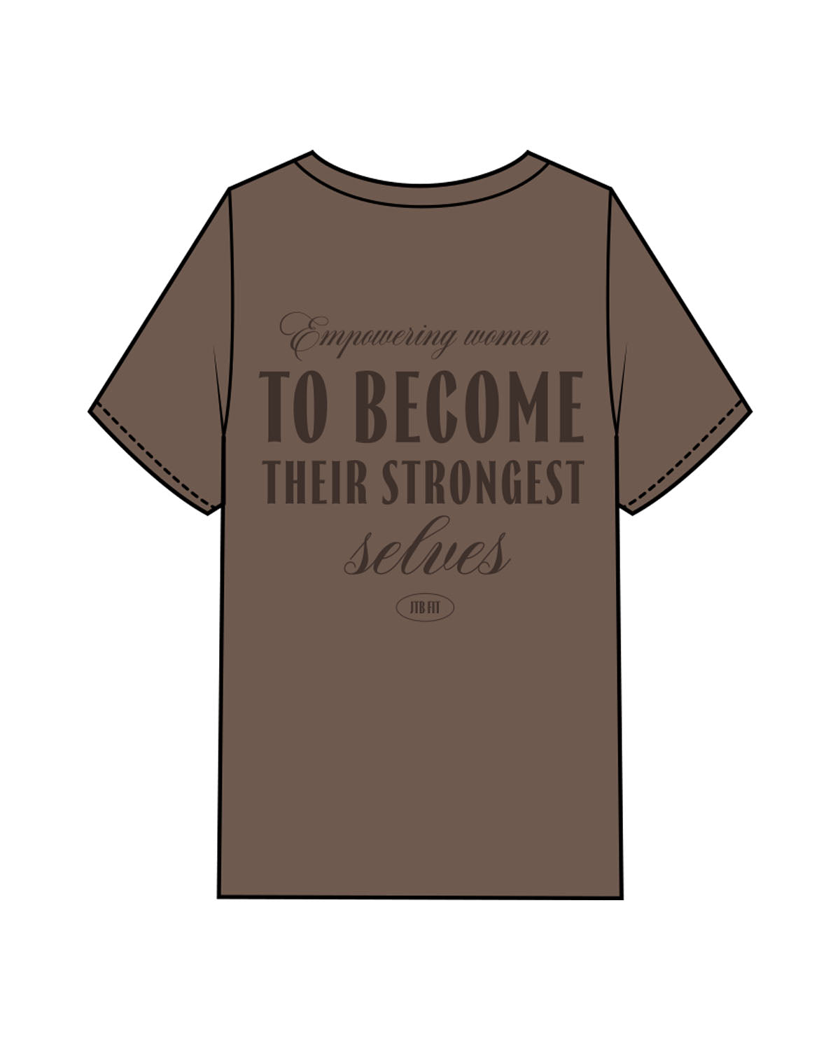 The Mens Heavyweight Tee - Washed Walnut - JTB Fit - Center Chest & Back Stacked - Printed - Tone on Tone