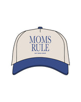 The Canvas Cap - Natural / Liberty - New Mom School - Center Crown Stacked "MOMS RULE" - Embroidered - Liberty