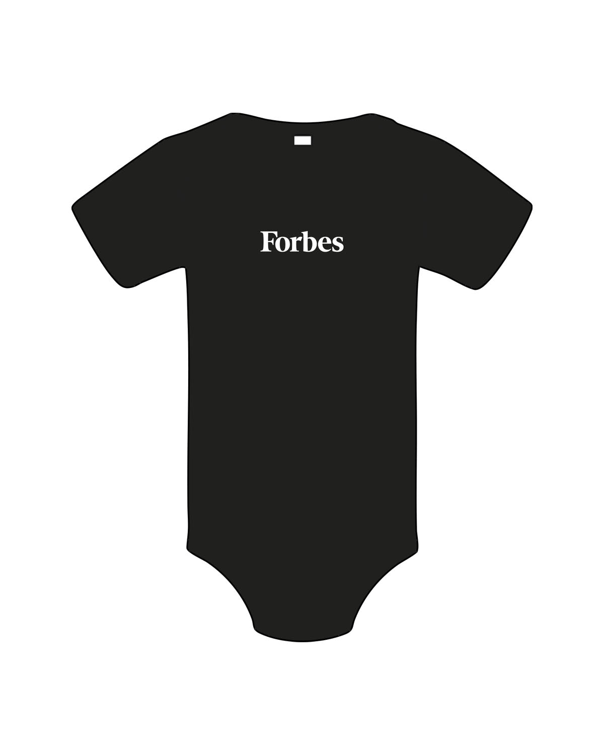 The Infant Bodysuit - Black - Forbes - Center Chest - Printed - White