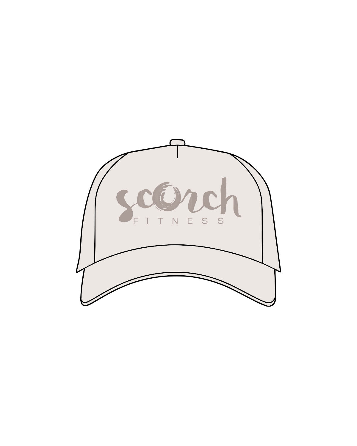 The Canvas Cap - Bone - Scorch Fitness - Center Crown Stacked - Embroidered - Tone on Tone