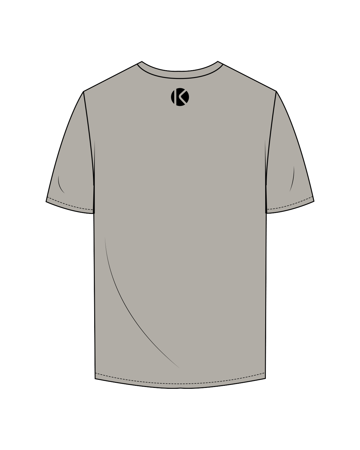The Mens Tee - Granite - Kysko - Center / Neckline - Black