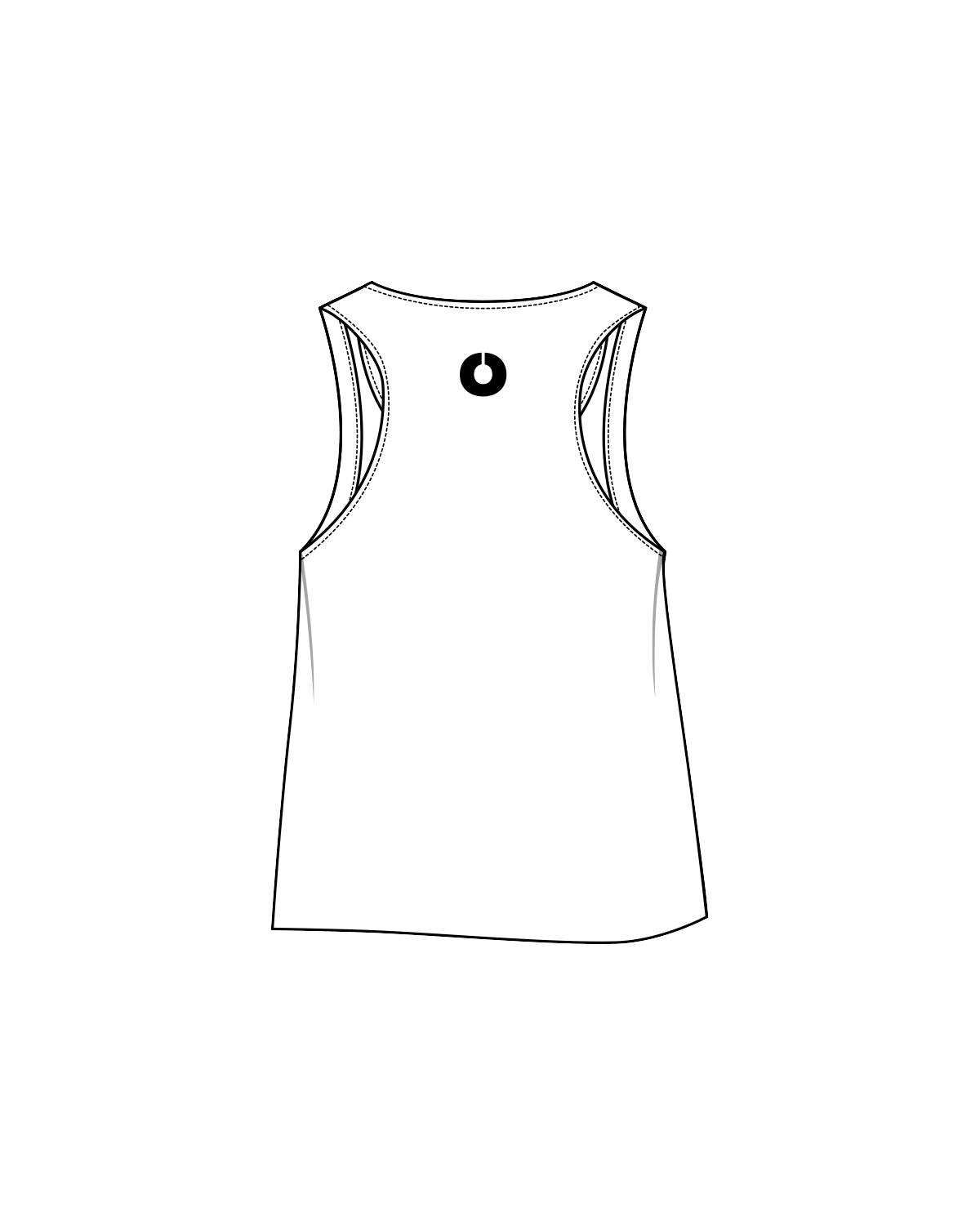 The Crop Tank - White - Olympia - Center Chest / Back - Black