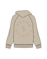 The Mens Hoodie - Washed Taupe - Honor Pilates - Pocket / Back - Washed Taupe