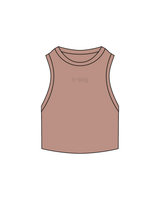 The Ribbed Crop Tank - Clay - B Long Pilates - Clay Embroidered