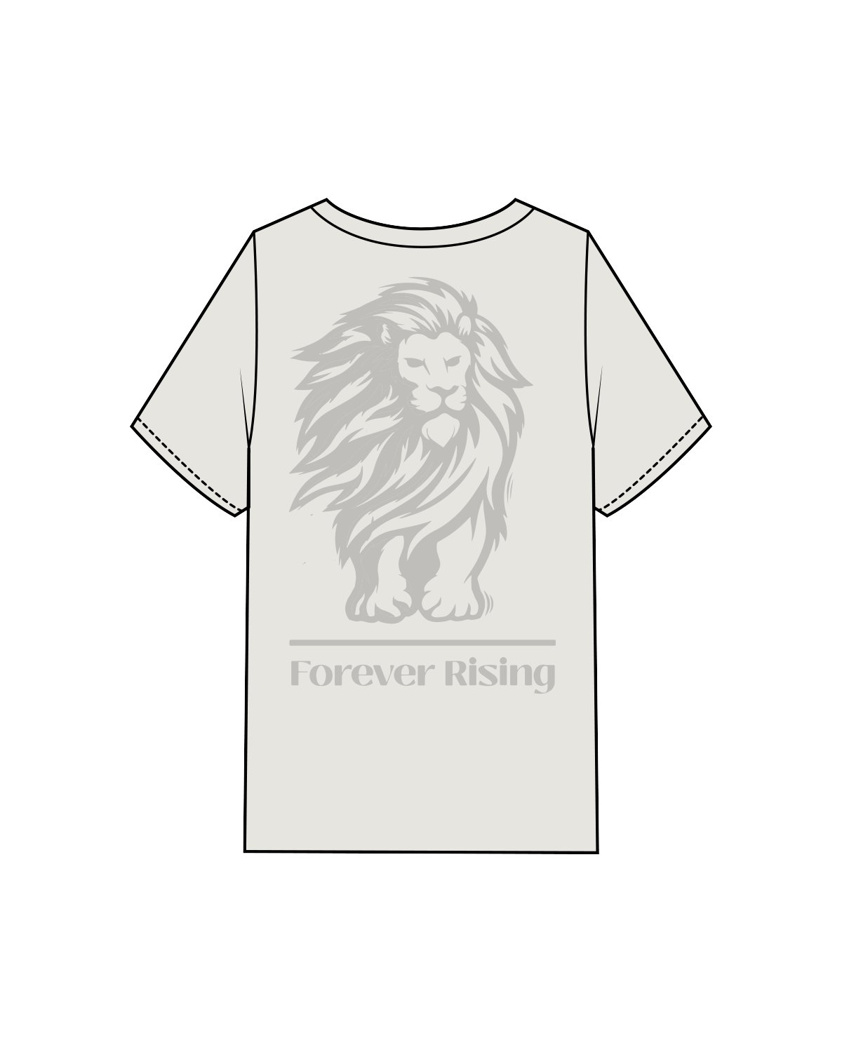 The Mens Heavyweight Tee - Washed Bone - Forever Rising - Center / Back - Washed Bone