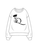 The Classic Crewneck - White - Spin Queen - Center - Black