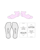 The Ballet Grip Sock - Pink - Helios - White Logos / Transparent Grip