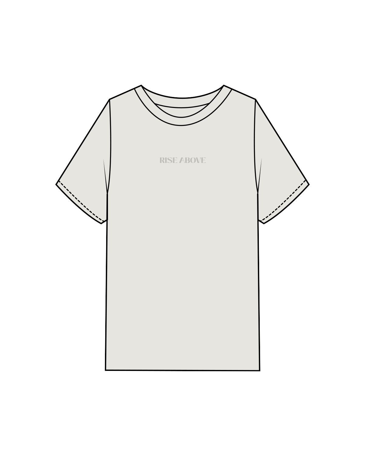The Mens Heavyweight Tee - Washed Bone - Forever Rising - Center / Back - Washed Bone