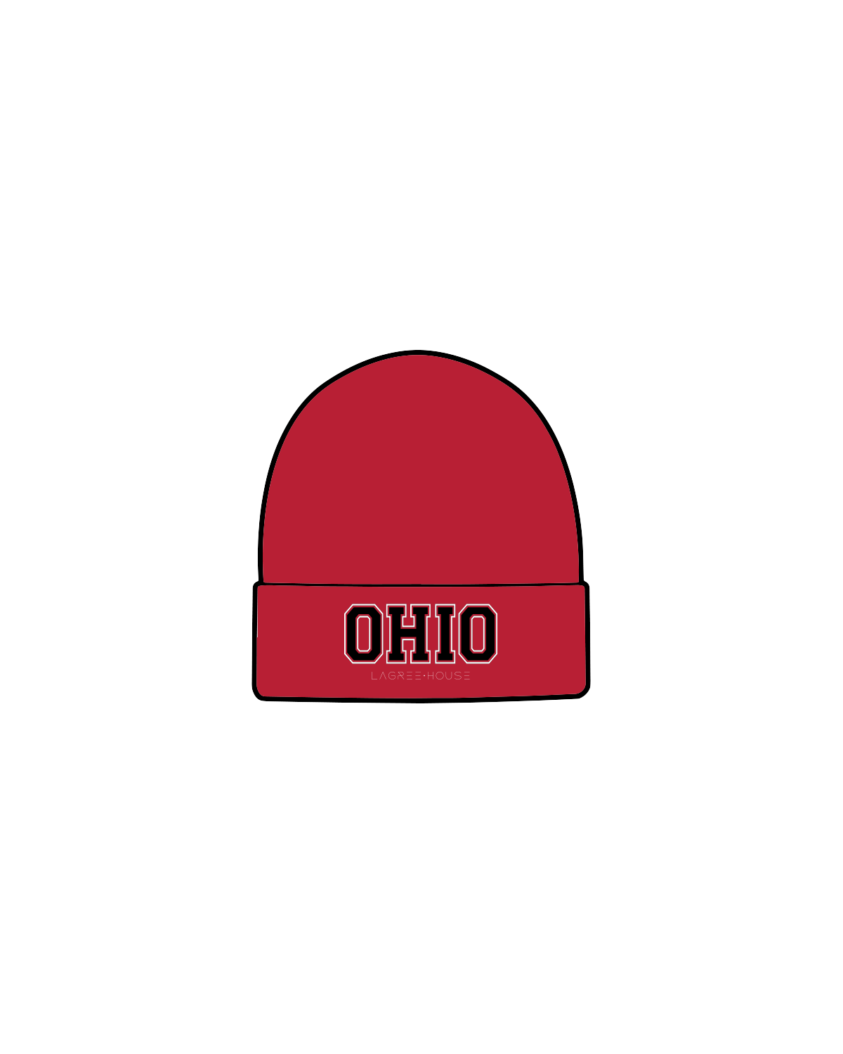 The Beanie - Red - Lagree House - Ohio - Full Color