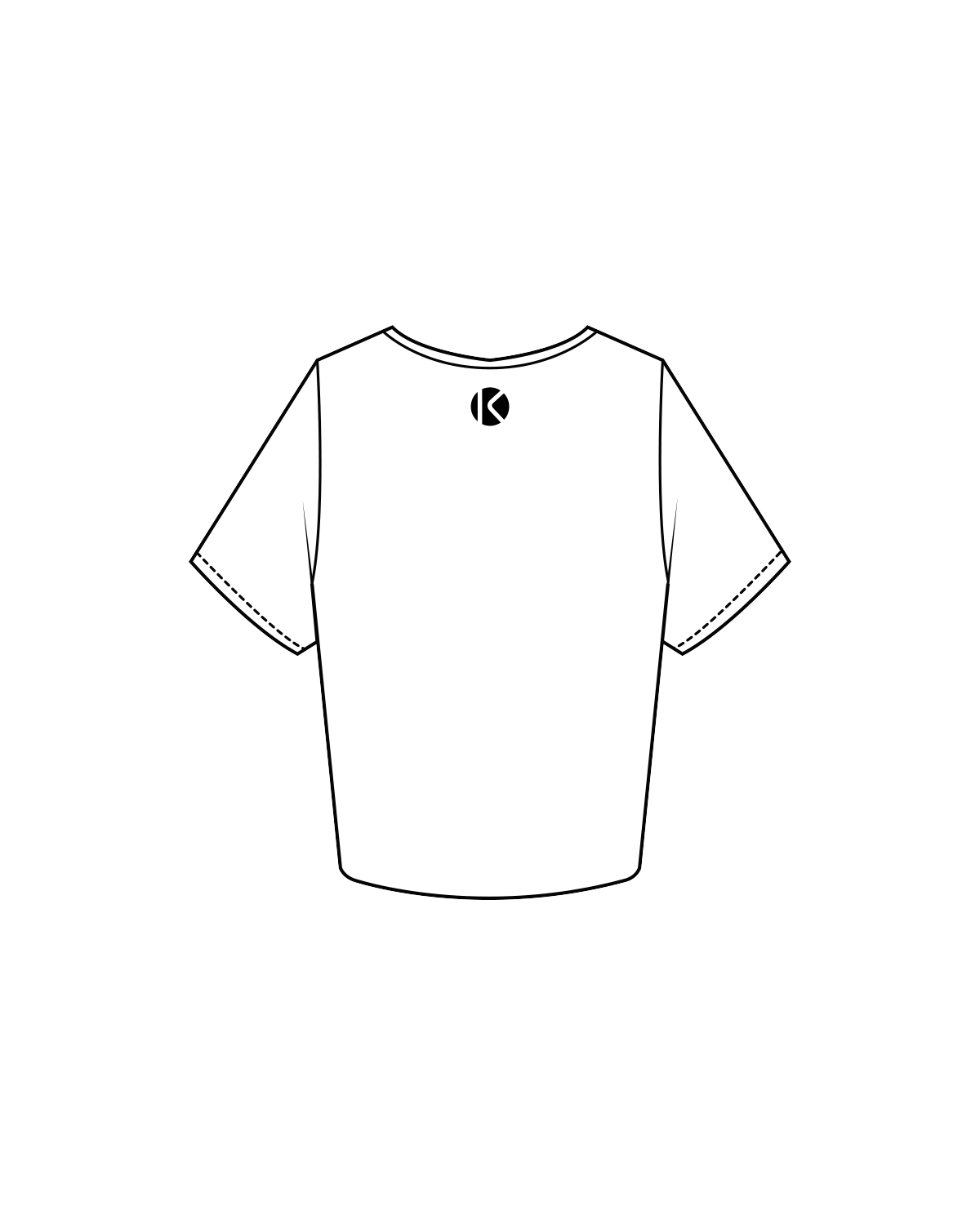 The Crop Tee - White - Kysko - Center / Back Neckline - Black