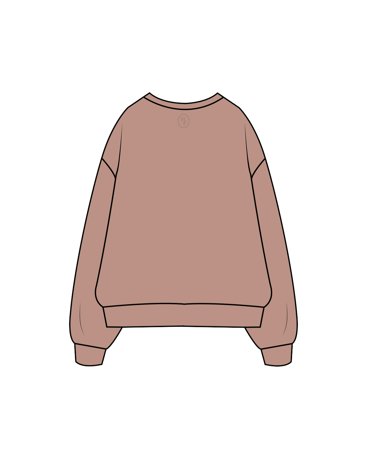 The Womens Crewneck - Clay - Honor Pilates - Front / Back - Clay