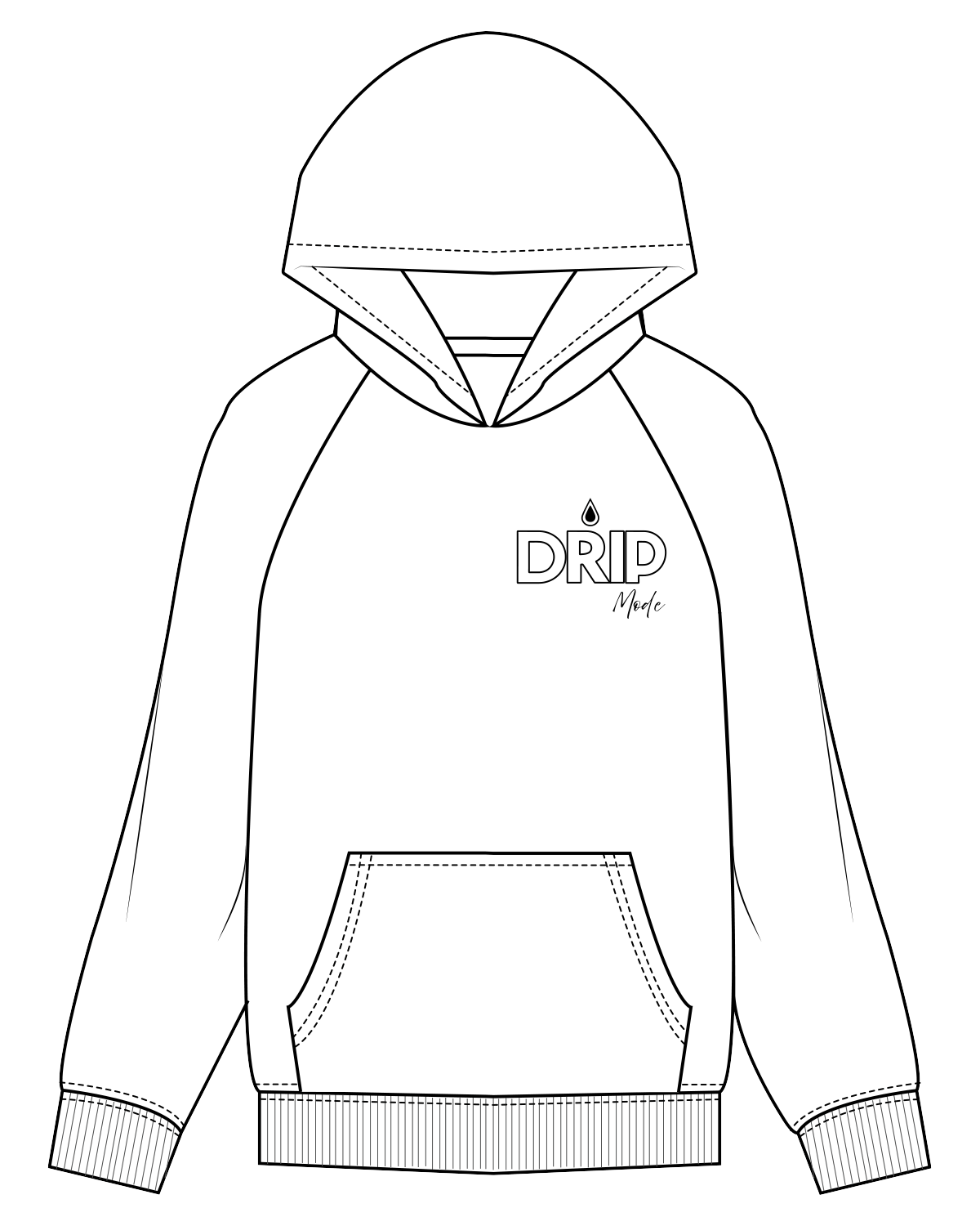 The Classic Hoodie - White - Drip Pre Workout - Left Chest - Black