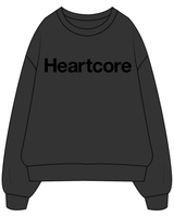 The Womens Crewneck - Washed Black - Heartcore - Sample - Black