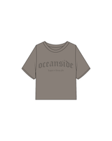 The Heavyweight Crop Tee - Washed Gray - Lagree Versa Fit - Oceanside - Tone on Tone