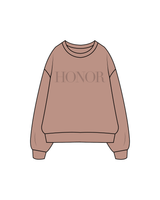 The Womens Crewneck - Clay - Honor Pilates - Front / Back - Clay