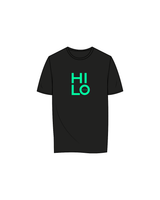 The Womens Tee - Black - HiLo House - Front / Back - Neon Green