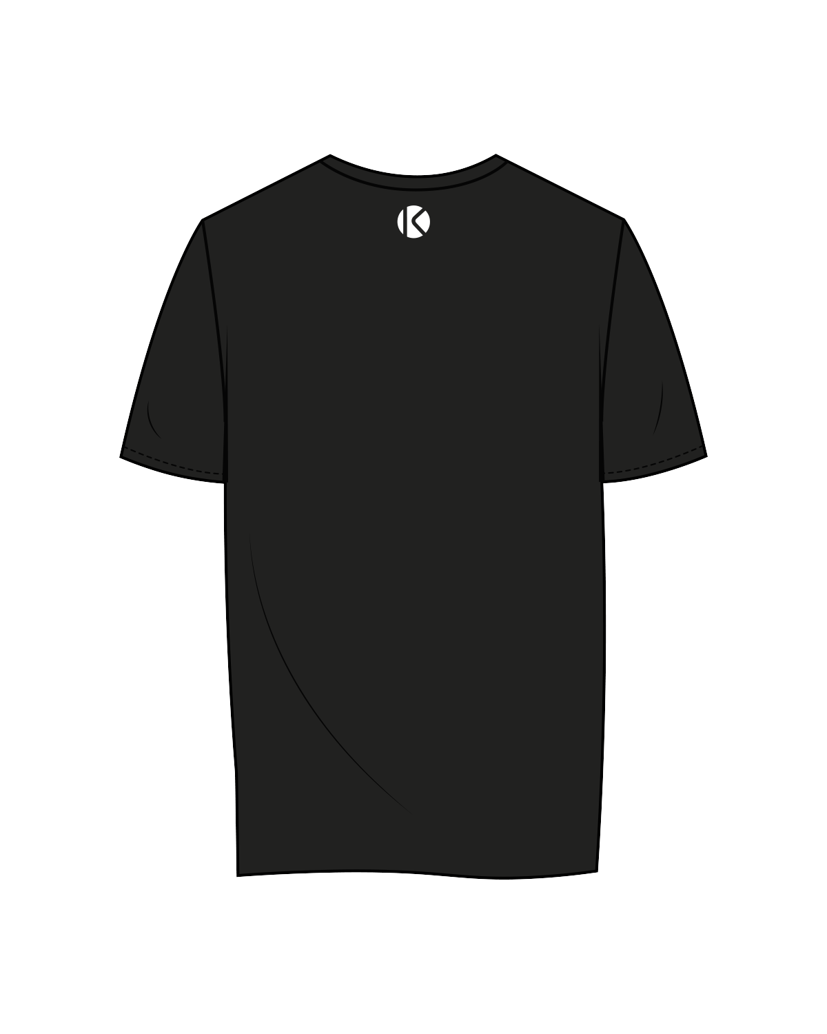 The Womens Tee - Black - Kysko - Sleeve / Neckline - White