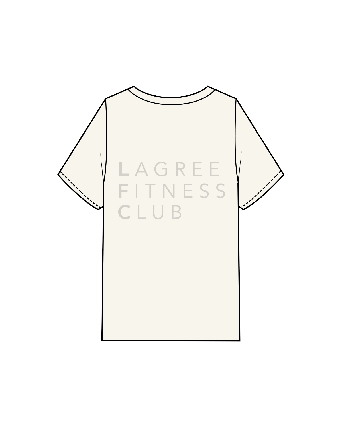 The Mens Heavyweight Tee - Off White - Lagree Fitness Club - Left Chest / Back - Off White
