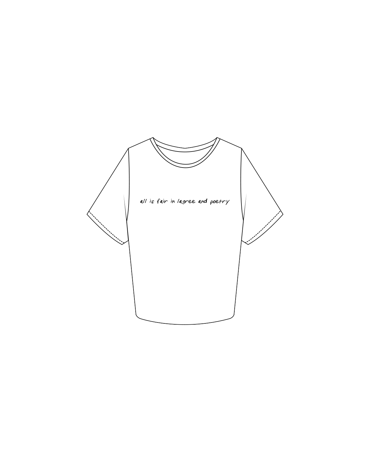 The Crop Tee - White - Lagreeing At Home - 'Lagree & Poetry' - Black