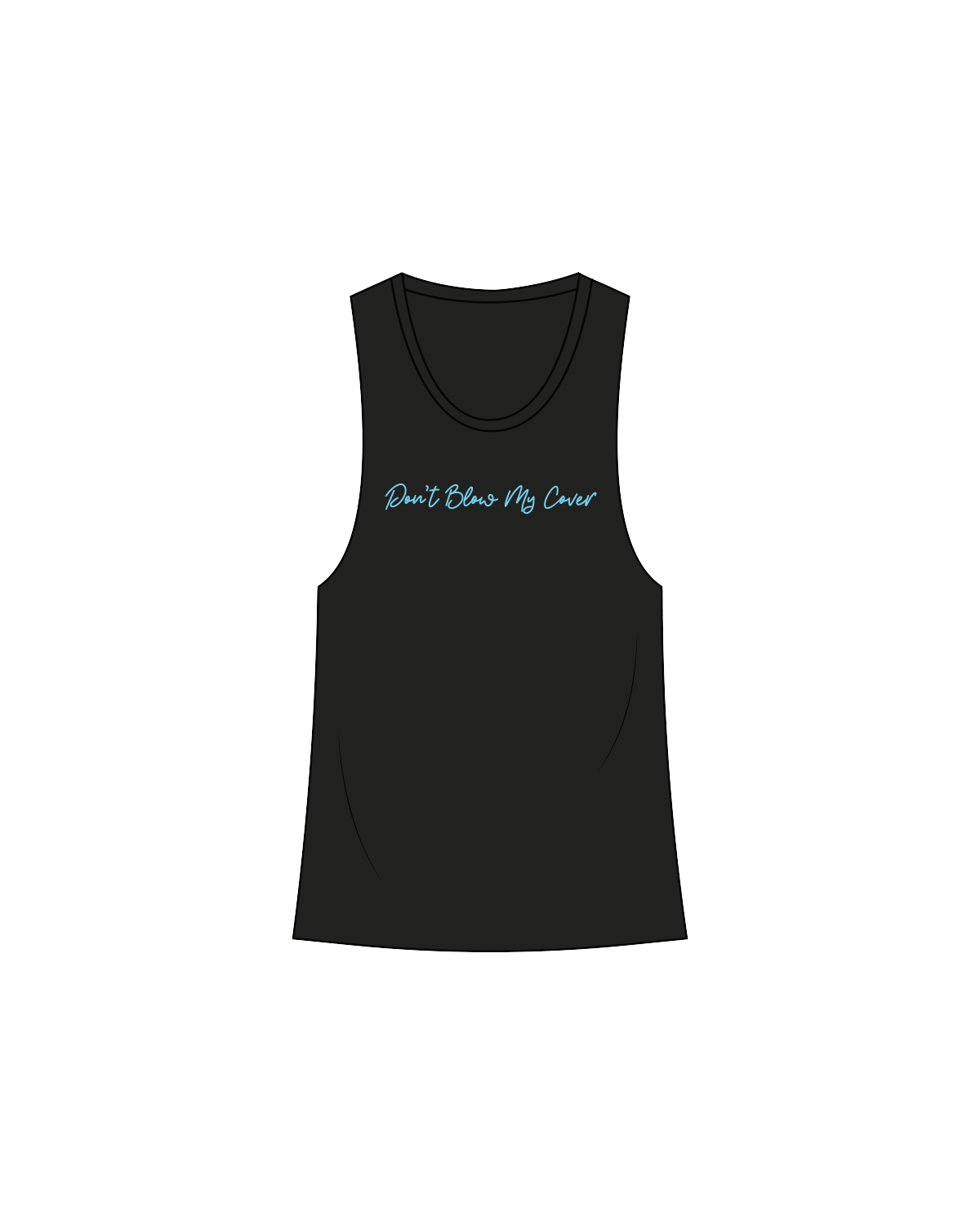The Womens Racerback Tank - Black - HTB Aesthetics - Center / Back - Full Color