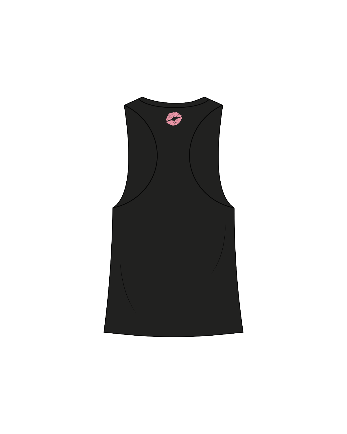 The Womens Racerback Tank - Black - HTB Aesthetics - Center / Back - Pink