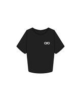 The Crop Tee - Black - Pure Movement - Left Chest - White