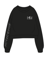 The Oversized Crop - Black - Haus Of Wellness - LC / Sleeve - White
