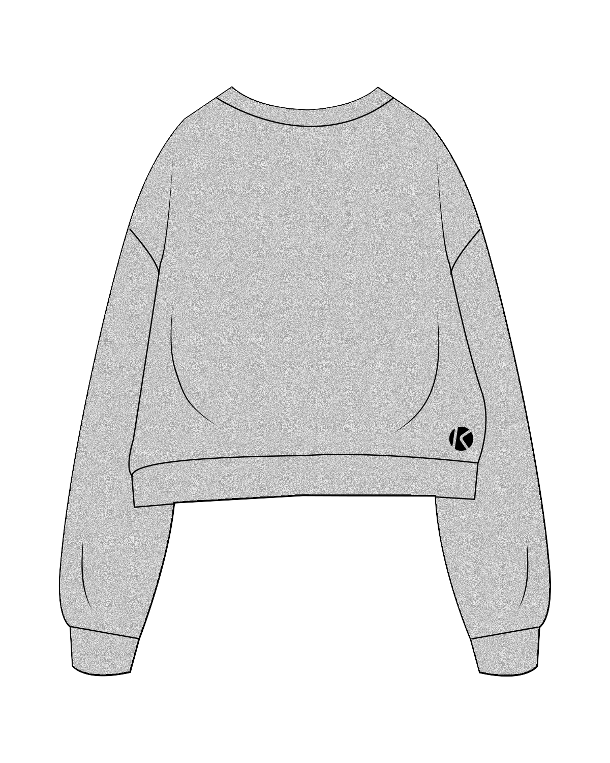 The Oversized Crop - Heather - Kysko - Hemline / Wrist - Black