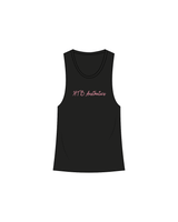 The Womens Racerback Tank - Black - HTB Aesthetics - Center / Back - Pink