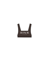 The Box Cut Bra - Cafe - Honor Pilates - Front/Back - White