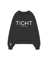 The Womens Crewneck - Washed Black - Tight Dallas - Center / Wrist - White