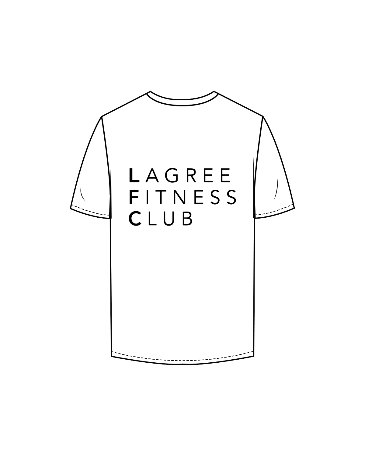 The Mens Tee - White - Lagree Fitness Club - Center Chest / Back - White / Black